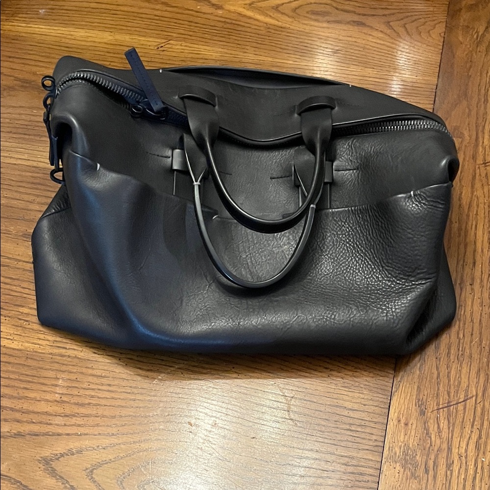 Black TROUBADOUR Leather Duffle